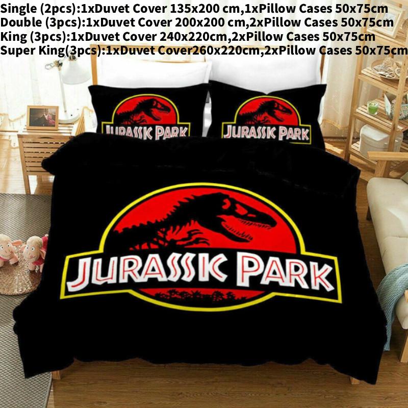 

Pattern Park Jurassic Digital Print Duvet Cover Pillowcase Set Bedding Bedroom Style D,Single(135x200cm)
