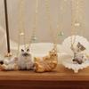 Metal Chain Cat Pendant Necklace 18K Gold Plated Animal Pendant Choker Gold Clavicle Chain  Women