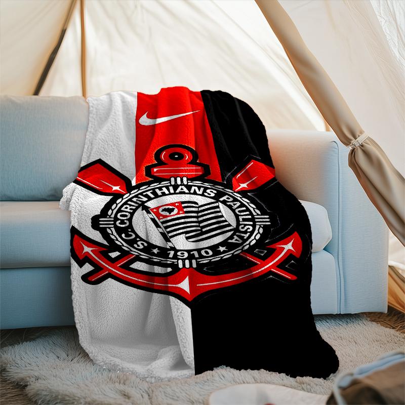 1PC Sport Club Football Crest Printed Soft Flannel Blanket Throw for Adult Bedroom Living Room Sofa Camping Travel Fan Gifts Christmas Gifts