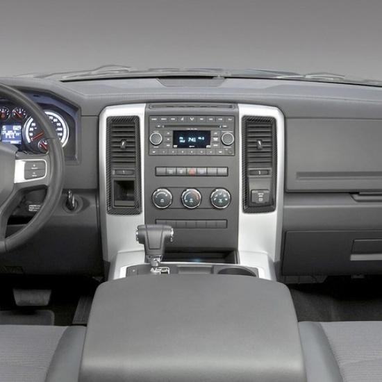 Kohlefaser-Konsolen-Lüftungsgitter-Auslass-Abdeckung Zierrahmen für Dodge Ram 1500 2010-12