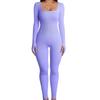 European and American Women’s Ribbed Square Neck Slimming Jumpsuit – New Autumn/Winter Collection