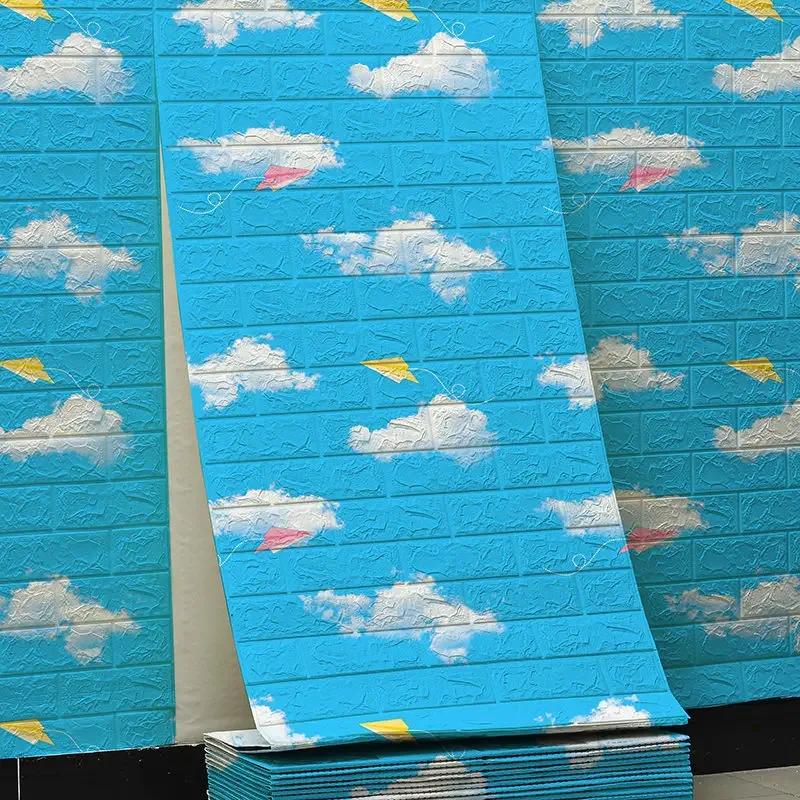 70cmx10m 3D Wallpaper Decoration Self-adhesive Antique Foam Brick Wallpaper Living Room Bedroom Waterproof 3D Wall Sticker
