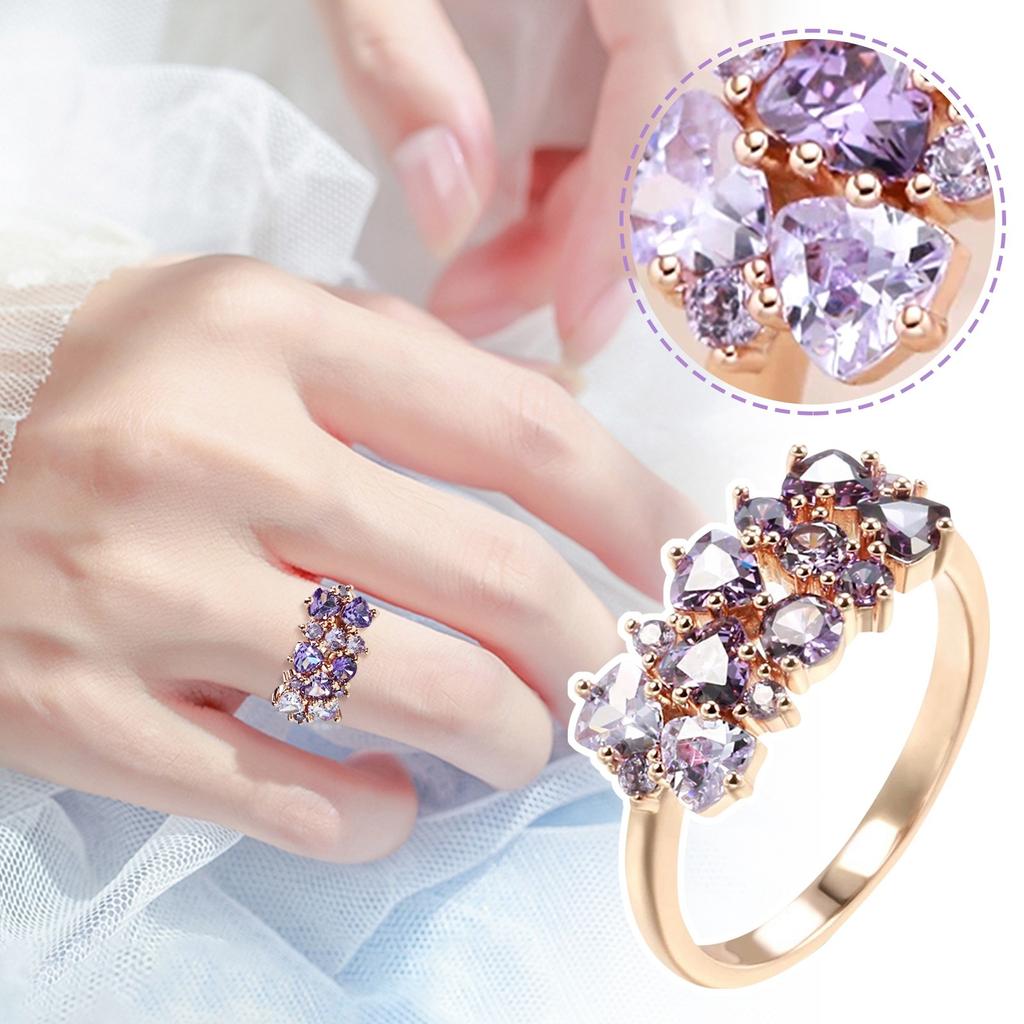 Super Beautiful Purple Zircon Women's Ring Fashion Jewelry