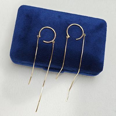 Emotional Factory Sterling Silver Freshwater Pearl 18K Gold Plated Snake Bone Chain Stud Earrings Dynamic Long Tassel Gorgeous