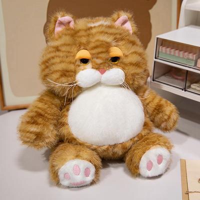 Cute Simulated Fat Cat Doll Plush Toy Stuffed Soft Animal Plush Orange/Gray/Brown Kitten Pillow Kids Girls Birthday Gift Pet Toy