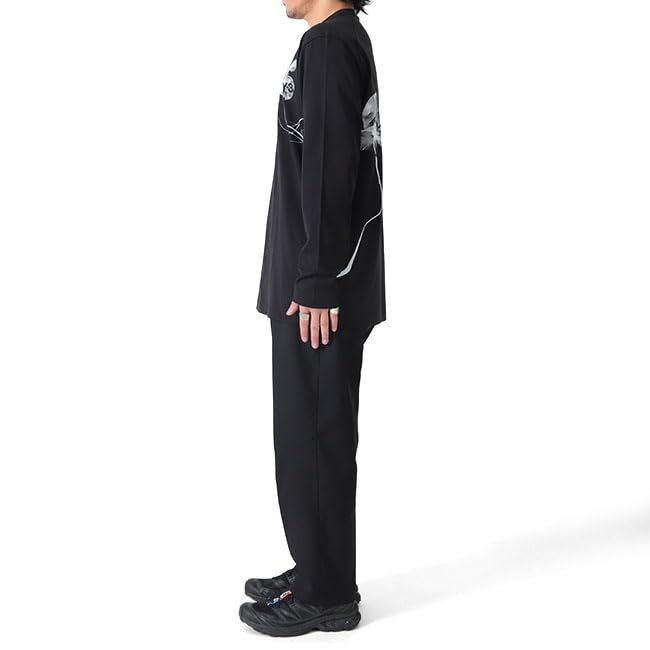 Flower Graphic Long IN4351 Floral Pattern Long Sleeve [Wisely] T-shirt T-Shirt Men's [XS-Black(IN4351)]