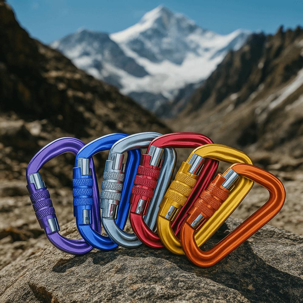 D-shaped Safety Auto Lock Buckle 12KN Professional Carabiner Hammock Hook  Hiking