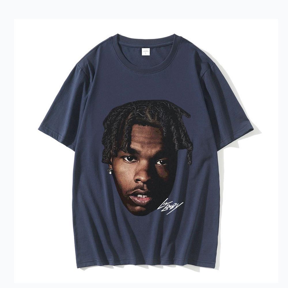 Lil Baby Retro Graphic Unisexs Hip Hop Style Rapper Unisex Women Cotton Short Sleeve TShirts Oversized Streetwear 80046 S
