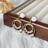 Camellia Temperament No Ear Pierced Ear Clips Pearl Flower Checkerboard Diamond Triangular Ear Clips Niche Earrings Women