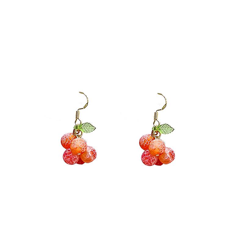 Summer Sweetheart Fruit Charm Earrings – Fresh Orange Dangle with Silver Needle