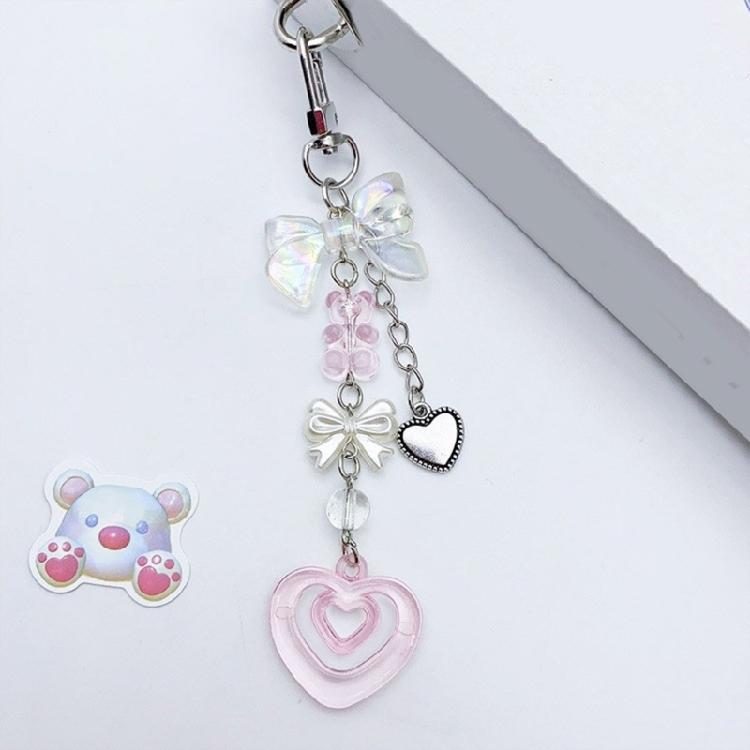 Cute Heart Butterfly Bowknot Charm Pendant Phone Straps Pocket Keychain Strap