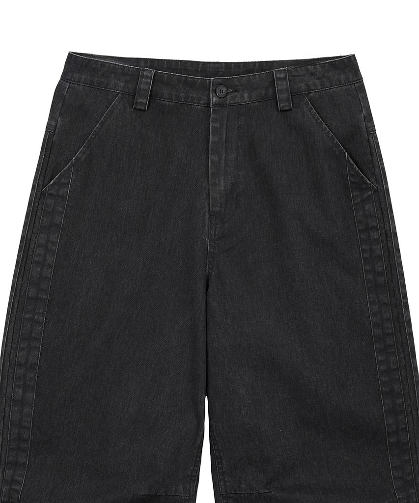 INTEMPOMOOD Track Washed Cotton Wide Pants_Charcoal