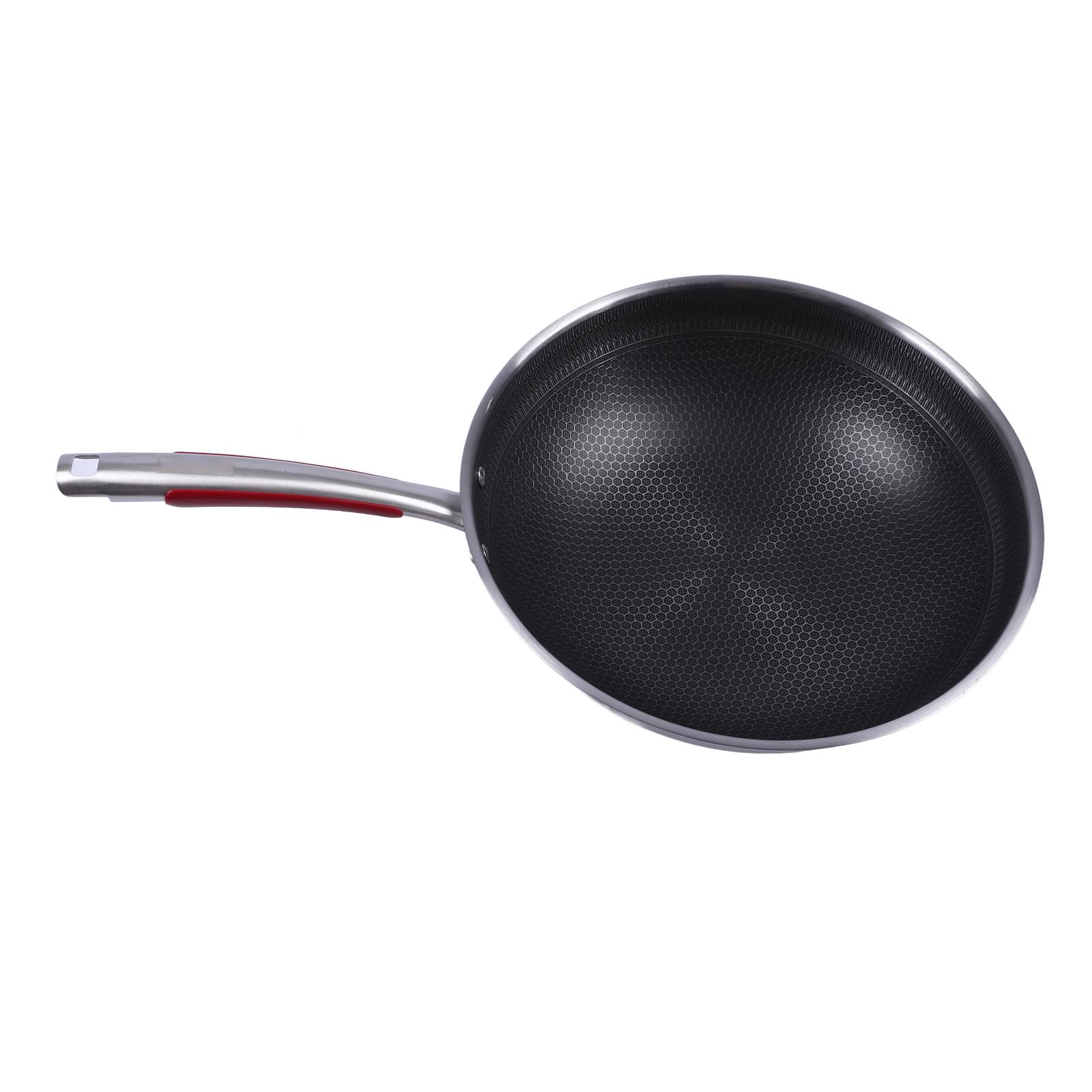 

Сковорода из нержавеющей стали с равномерным подогревом и круглым дном, экологически чистая, для готовки, кухонная утварь 32cm/12.6in