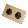 German Style Double Plug Socket Wire Drawing Stainless Steel Panel Double Plug Socket 250V 16A