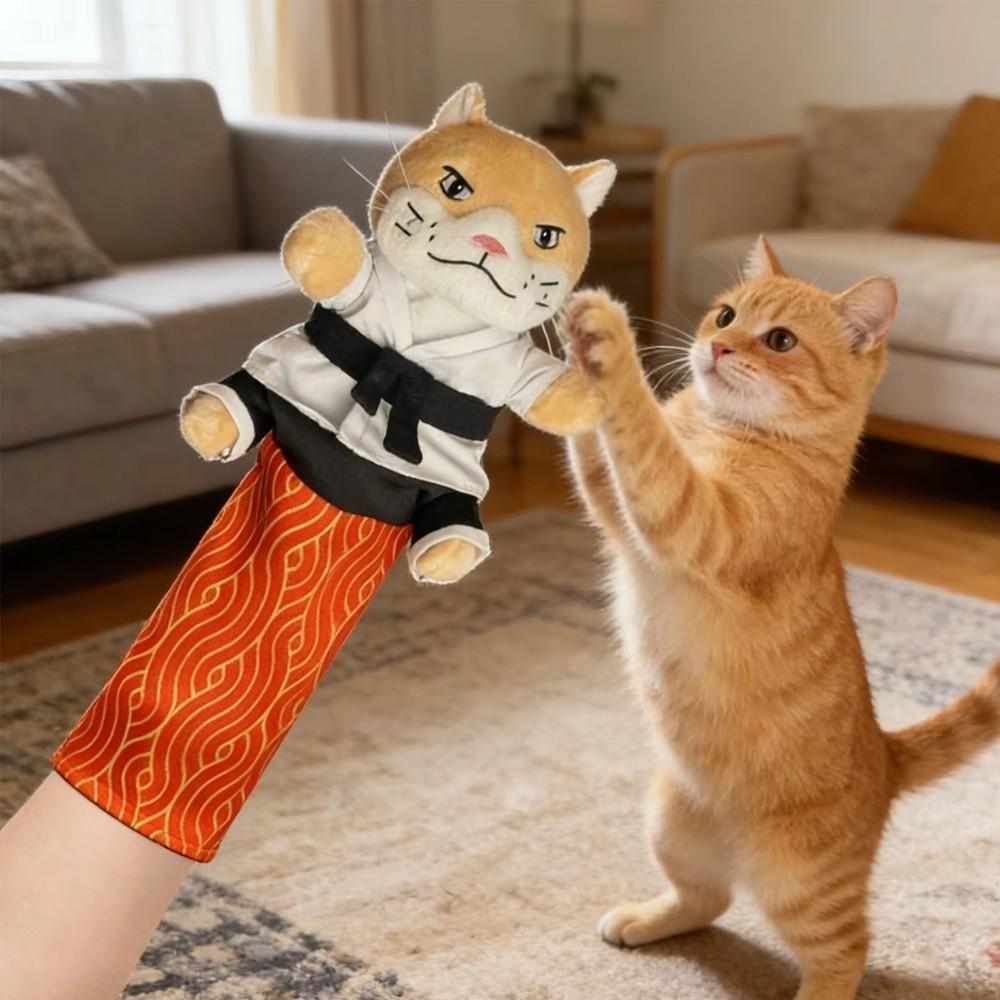 Protective Forearm Sleeve Cat Karate Kitty Puppet Cartoon Cat Hand Biting Toy  Cat Lovers