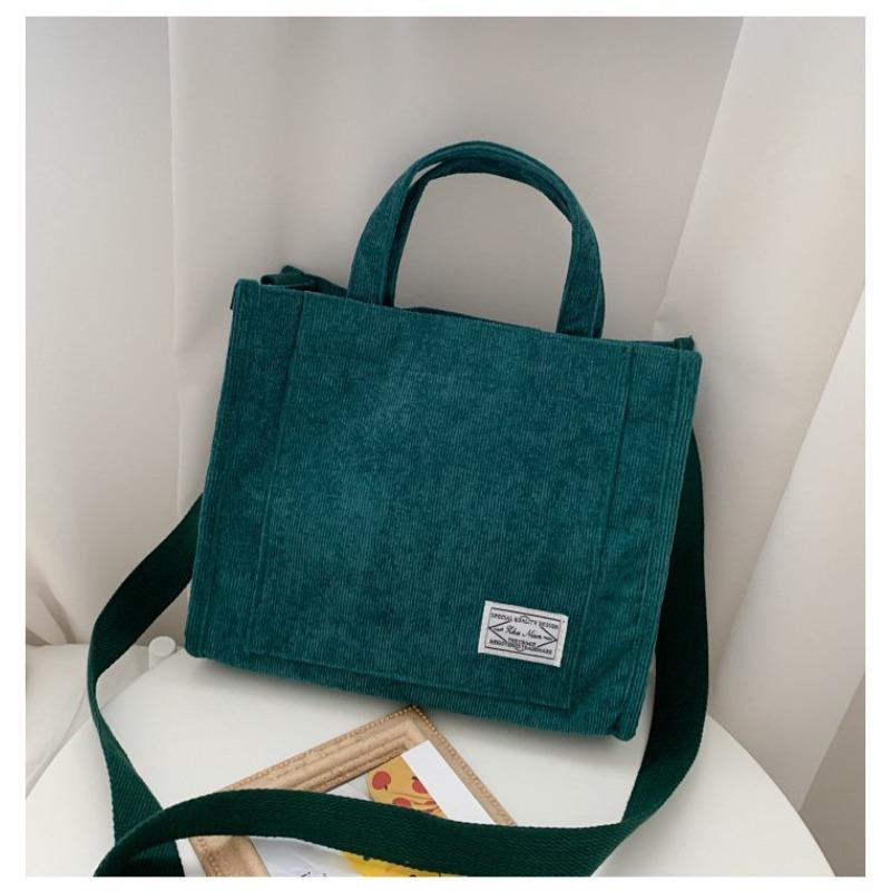 2026 New Corduroy Canvas Bag Women's Shoulder Crossbody Handbag Small Square Bag