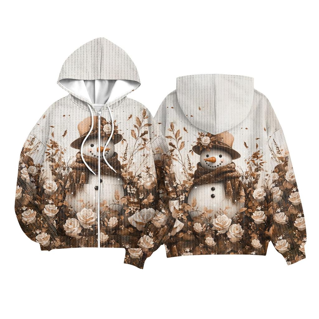 Children Girls And Boys Fashion Jacket Casual Printed Long-sleeved Hooded Cardigan Sweatshirts