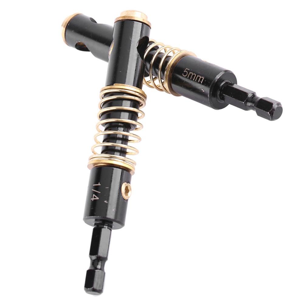 2Pcs 5mm & 1/4 Inch Self Centering Drill Bit 1/4 Inch Hex Shank High Speed Steel (HSS) Hinge Drill Bit For Wood and Plastic