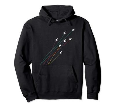 Pilot Colorful Flying Jet Plane Fighter Gift Hoodie