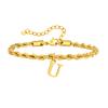 Vnox Braccialetti con Lettere A-Z per Uomo, Braccialetto a Catena Intrecciata in Acciaio Inossidabile Placcato Oro, Classico Braccialetto con Nome Regalo per Lui