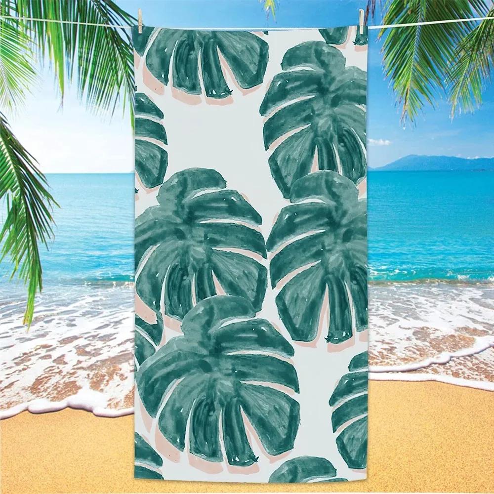 Summer Boho Beach Towel Women Men Microfiber Quick Dry Bath Towels One Side Printed Beach Cover Sand Free Portable Travel Towel