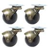 2/4pcs 2inch Caster 50mm Bearing Capacity 30kg Black Trolley Wheels Caster Rubber Swivel Casters for Office Chair Sofa Platform