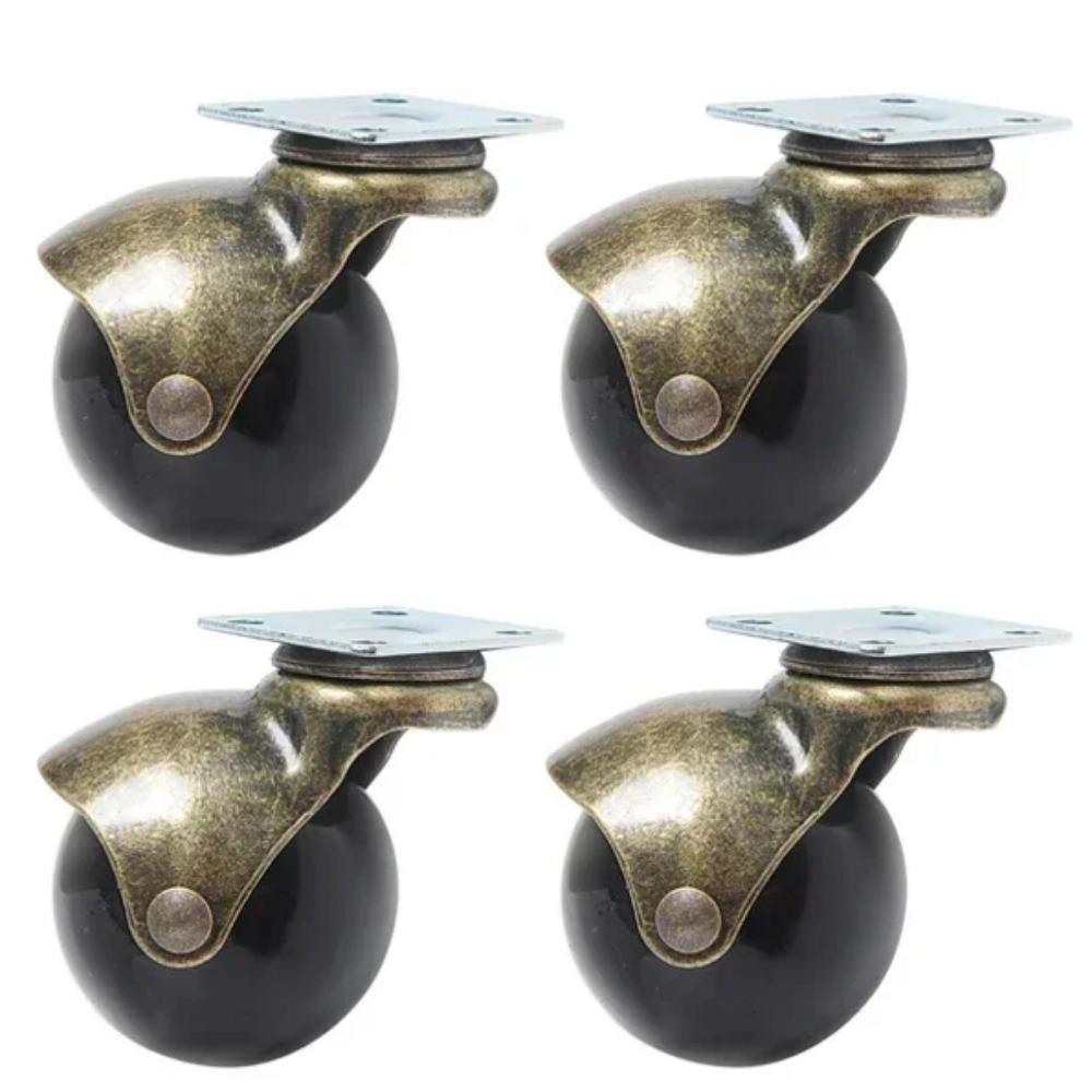2/4pcs 2inch Caster 50mm Bearing Capacity 30kg Black Trolley Wheels Caster Rubber Swivel Casters for Office Chair Sofa Platform