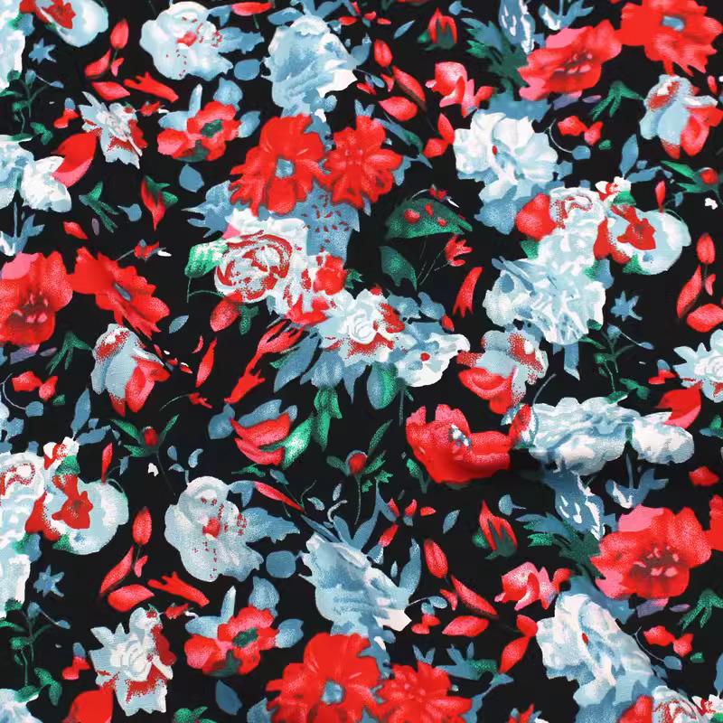 Vintage Sunflower Floral Printed Handmade Sewing Pattern Women Summer Dress Shirt Poplin Cotton Liberty Fabric By the Meters