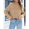 Solid color pullover turtleneck sweater top long sleeve sweater for women