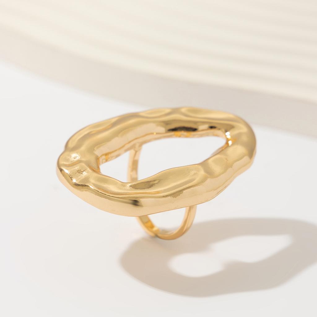 Cold Wind Liquid Geometric Square Ring, Irregular Simulated Flower Joint Ring, Jewelry for Women