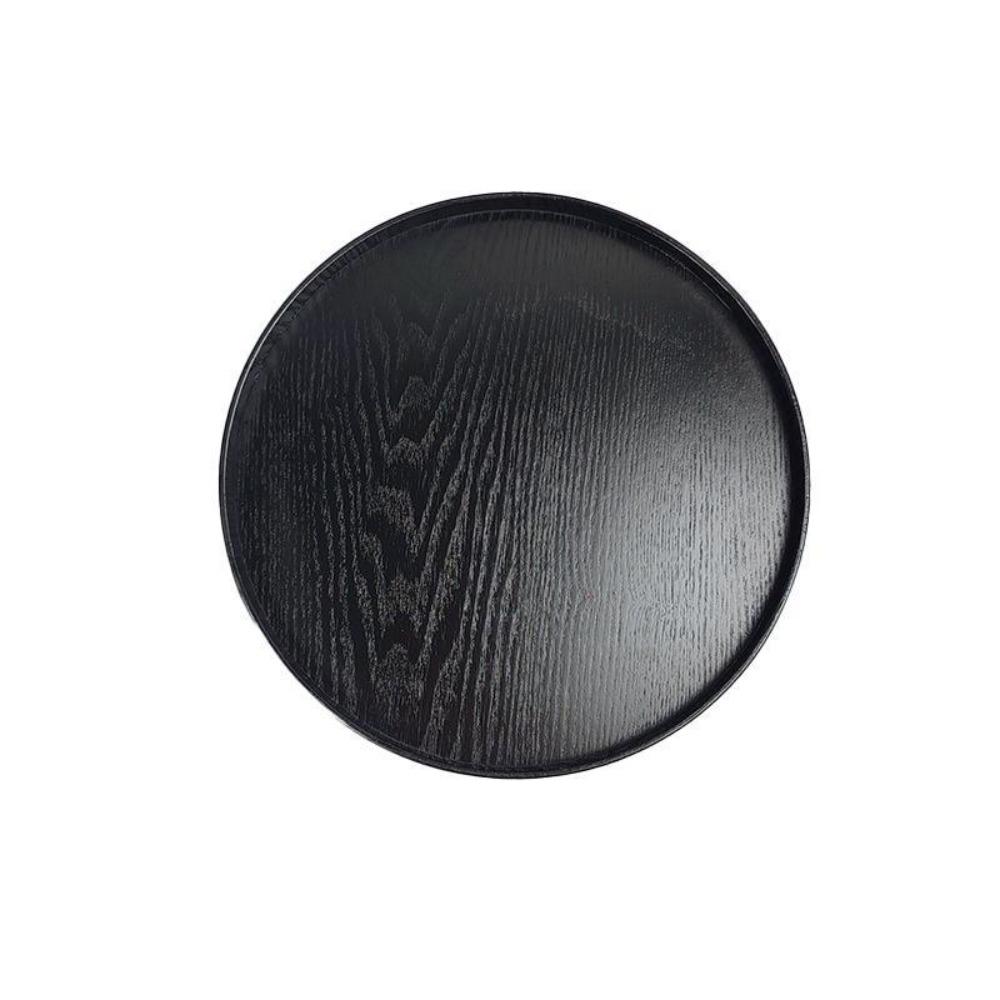 Round Wood Serving Tray Natural Candle Holder Tray Multifunctional Storage Tray Kitchen Counter