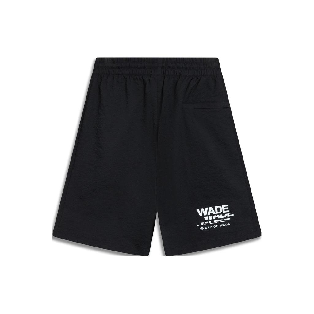 Li-Ning Wade Series Logo Print Loose Casual Shorts Men Bottoms Black AKST333-1