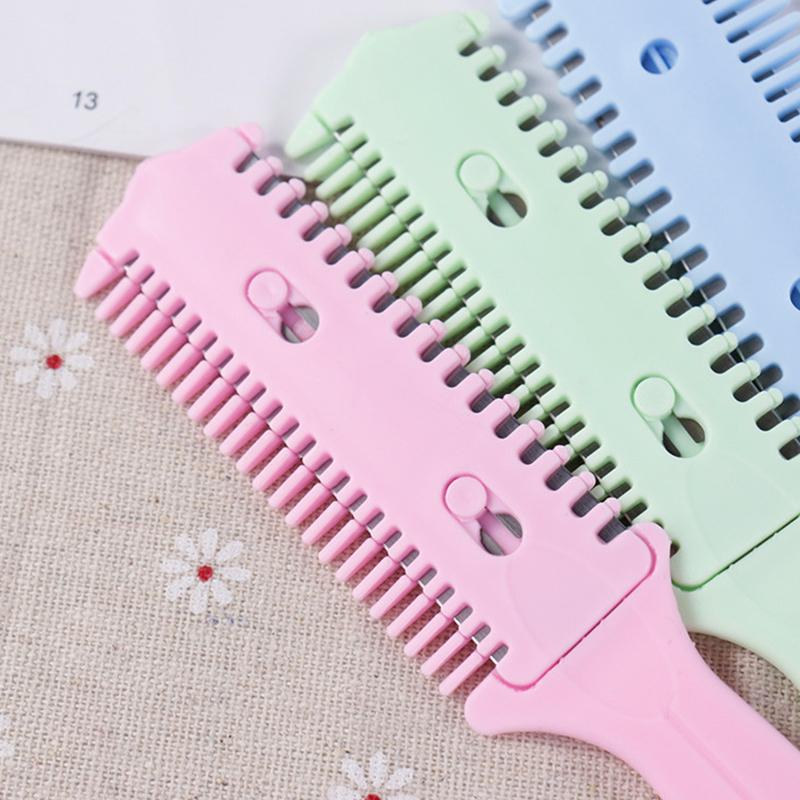 Pettine da Taglio per Capelli a Doppio Lato + Lama a Doppio Lato in Acciaio Inossidabile/Dispositivo per Taglio Capelli/Coltello da Taglio Capelli Pettine Sfoltitore