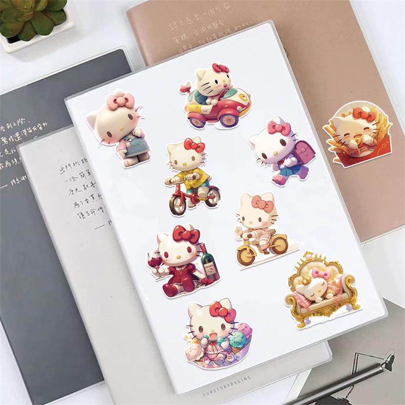 50 Pezzi Hello Kitty Gatto Anime Cartone Animato Graffiti Adesivi Telefono Chitarra Laptop Notebook Valigia Tazza Impermeabile Adesivi Decalcomanie Giocattoli