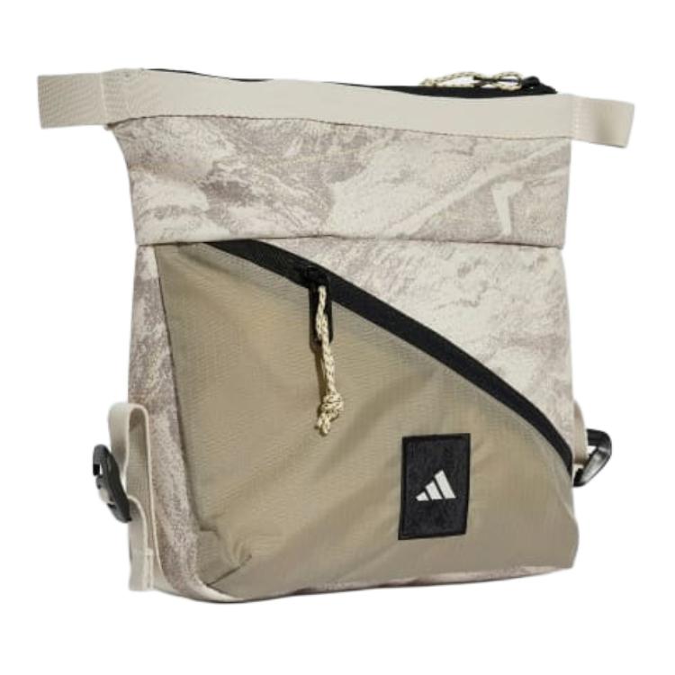 New Adidas Lifestyle Polyester Shoulder Bag, Crossbody Bag Regular Men's Beige & Putty Beige & White JD5855