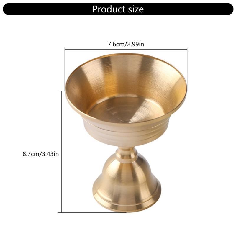 Butter Lamp Holder Brass Cup Tealight Candle Holder Tibetan Oil Lamp Buddhist Altar Supplies Candlestick Table Decors