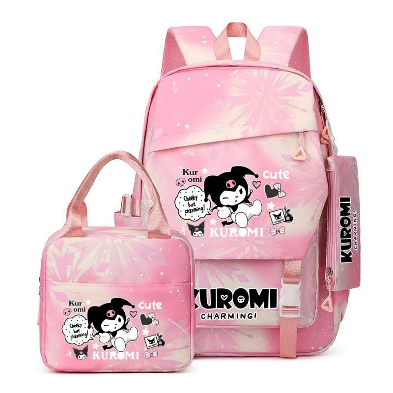 3-teiliges Schulrucksack-Set für Schüler Große Kapazität Oxford-Stoff Schultasche mit Schultergurt und Federmäppchen