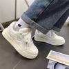Ins Student Weiß Retro Dicksohlig Höherlegend Lässig Brot Schuhe Atmungsaktiv Sport Board Schuhe