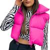 Damen Baumwoll-Steppweste mit Reißverschluss Stehkragen Streetwear Leichtgewichtige Outdoor-Camping-Weste 11 Farben