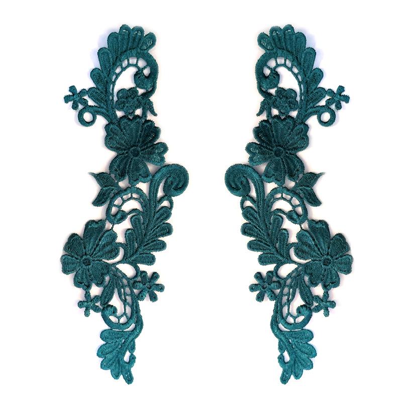 Water soluble lace 3D embroidery piece Embroidery symmetrical lace pair embroidery clothing DIY accessories polyester flower piece
