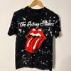 The Rolling Stones Shirt Herren Klein / Mittel Schwarz Bleichspritzer Rockband