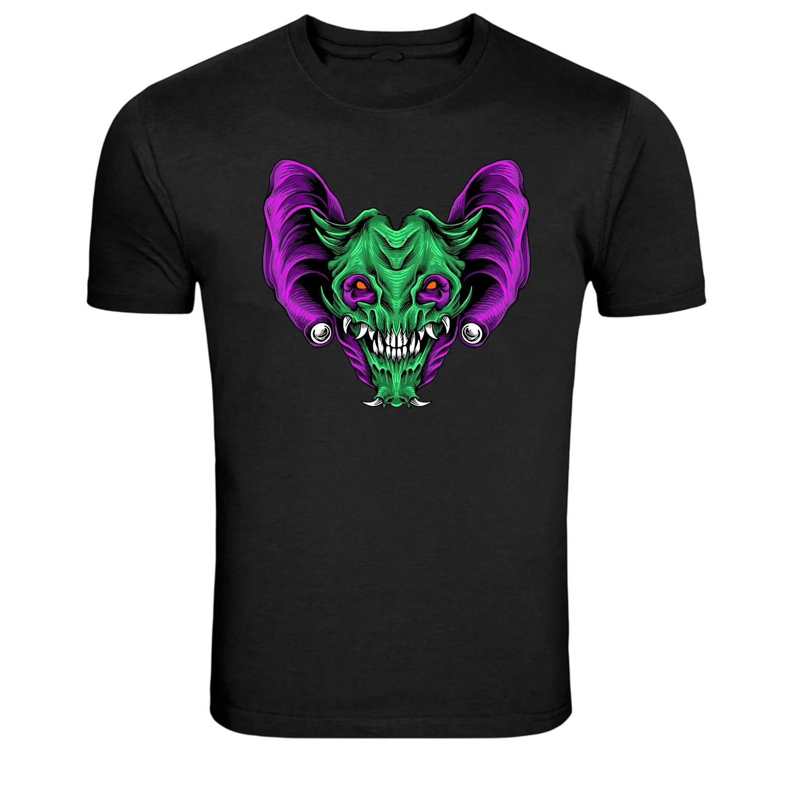 Neon Demon Skull Bat Creature Graphic T-Shirt XXXXL