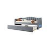 Lit de jour - Design - 90x200 cm - Lin - Éclairage LED - Minimaliste gris
