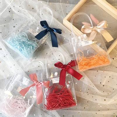 10Pcs Wedding Distributions Bags Transparent Packing Box With Handle Pvc Tote Bag Baby Shower Holiday Gift For Guest