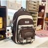 Schoolbag Contrasting Color Retro Niche Plaid Junior High School Student Schoolbag Female High School Student Large Capacity Versatile Backpack Travel
