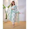 Beautiful Cotton Kurti Pant Dupatta Set Indian Bollywood Top Tunic Kurta Set