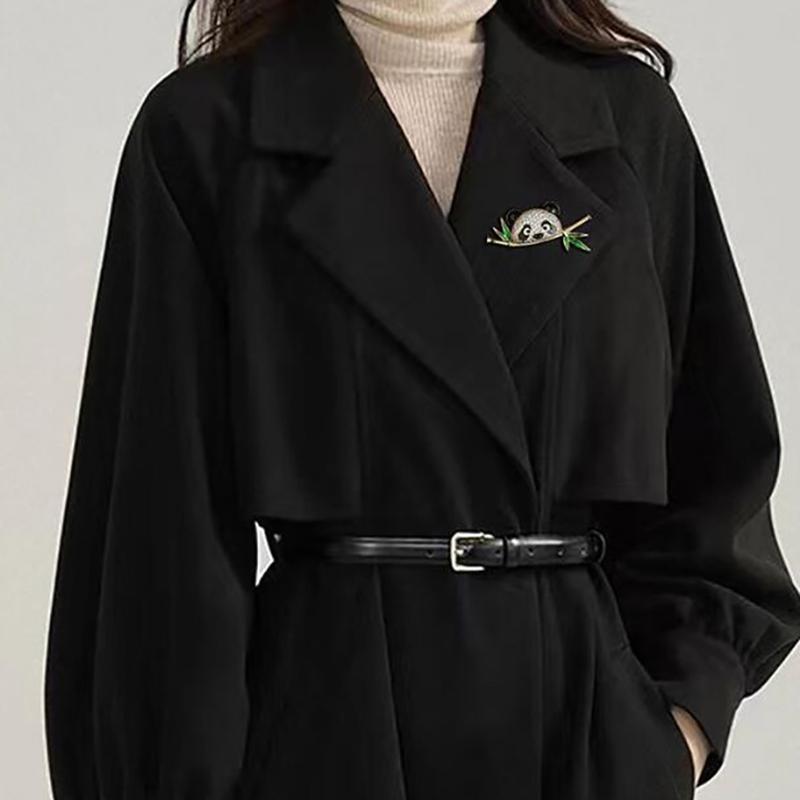 Corsaj de broșă cu animale din bambus, panda delicată, pentru femei, broșă emailată, accesorii pentru îmbrăcăminte, cadouri