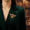 Retro Rhinestone Bee Brooch: Unisex Alloy Insect Pin Versatile Corsage Accessory