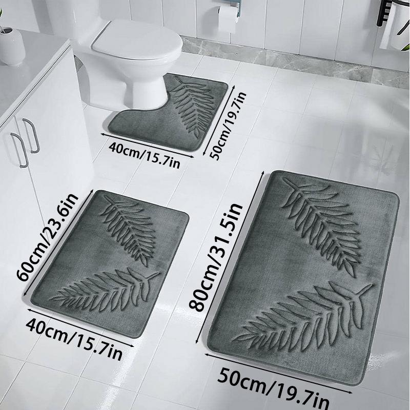 1PC Memory Foam Bath Mat Anti-slip Door Mat Extra Soft Non-Slip Quick Dry Comfortable Absorbent Toilet Mat Bathroom Rug For Home