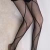 1 Pc Valentine'S Day Women'S Black Fishnet Pantyhose Line Stitching Design Sexy Stretchy Hosiery For Party Daily Wear